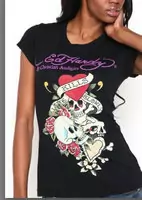 t shirt ed hardy 2012 style women kills noir,acheter t shirt